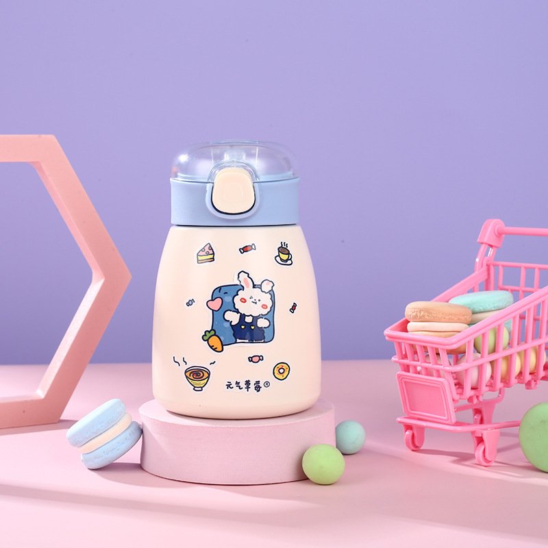 350ml mini tomatodos kawaii children gourd enfant double wall vacuum stainless steel insulated water bottle with straw