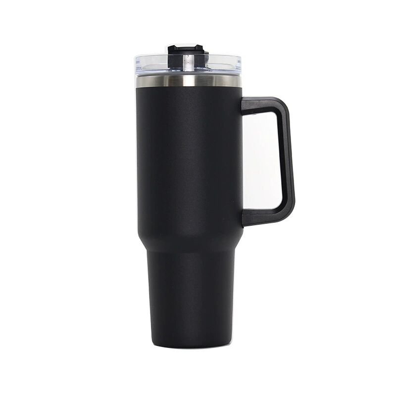 2023 New Arrival Custom Logo Double Wall Insulated Stainless Steel Coffee Tumbler Mug 40oz Travel Vacuum Car Cup with Handle