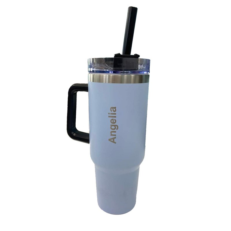 2023 New Arrival Custom Logo Double Wall Insulated Stainless Steel Coffee Tumbler Mug 40oz Travel Vacuum Car Cup with Handle