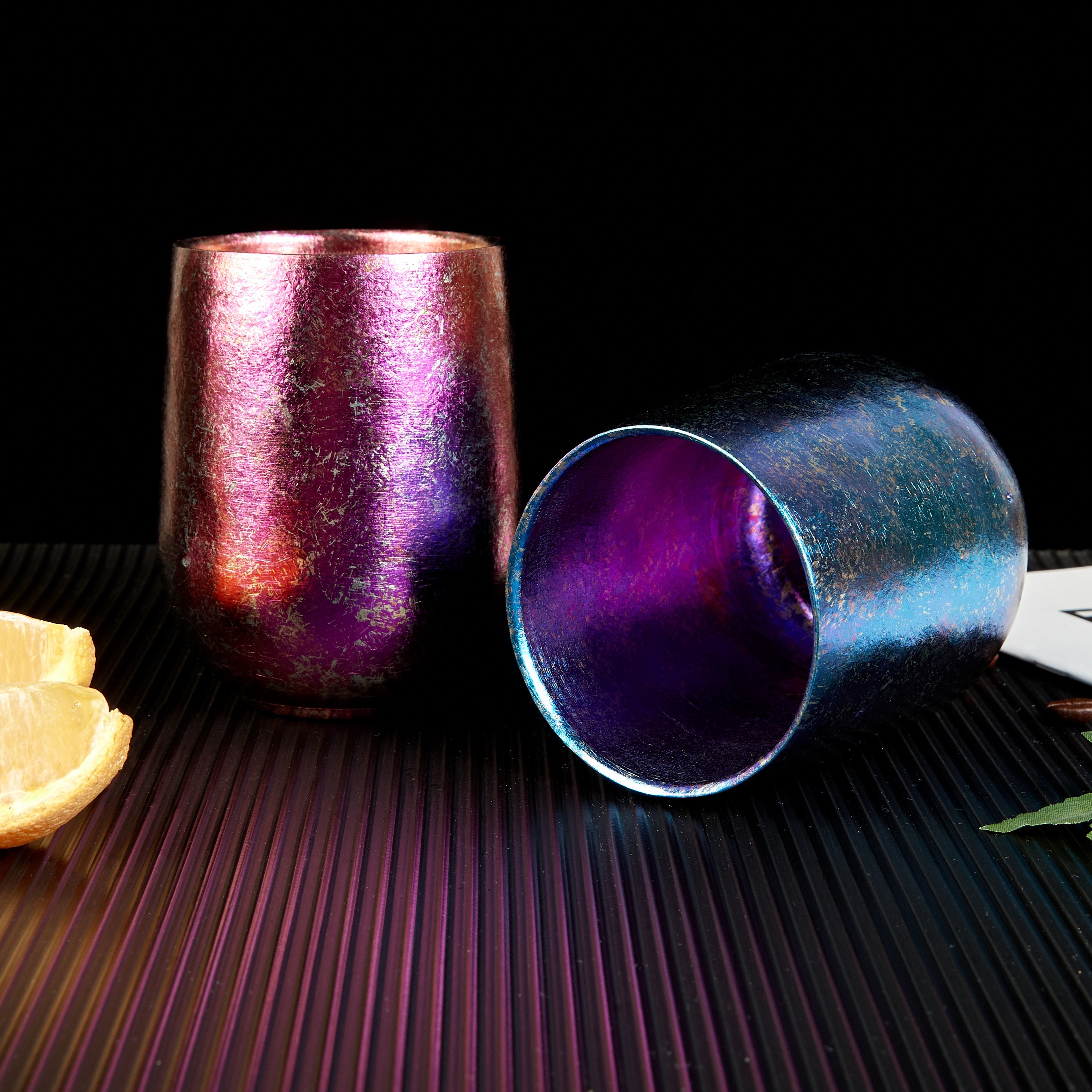 Hot Sale Colorful Double Wall Titanium Mug Eco-Friendly Metal Drinking Cup for Bars and Cocktails Free Samples Quick Delivery