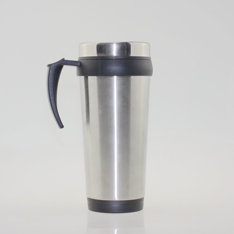 16OZ double walled insulated tumbler with lid sublimation stainless steel customized travel mug with handles replaceable lid