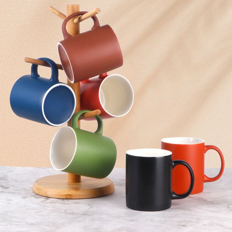 Wholesale 15oz Cheap Stackable Matte Porcelain Tea Water Cup Custom Logo Printed Decal Ceramic Coffee Mug For Promotional Gift