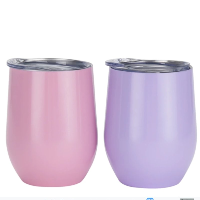 360ml/12oz 304 Stainless Steel Coffee Mugs Double Walled Egg Wine Cup With Lid Travel Wine Tumbler