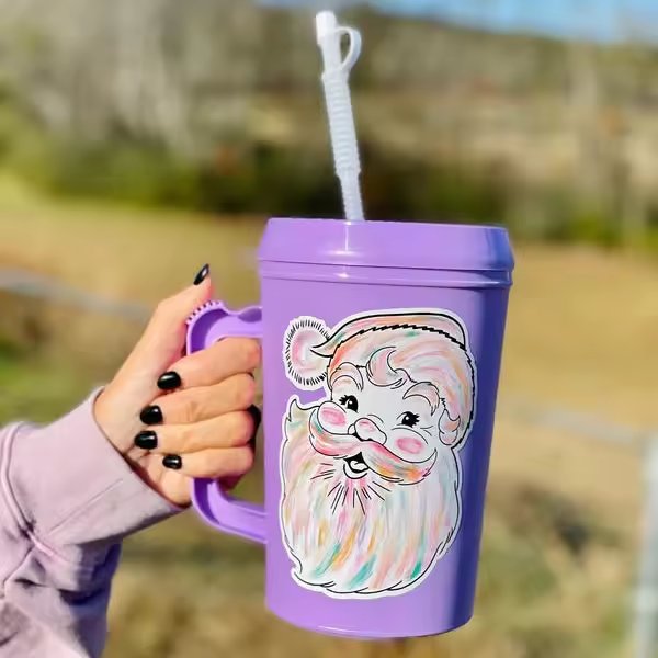 Custom Logo Double Wall Pp Plastic 34oz Solid Color Trucker Mug With Handle Insulated Trendy Large Capacity Drink Mega Tumbler