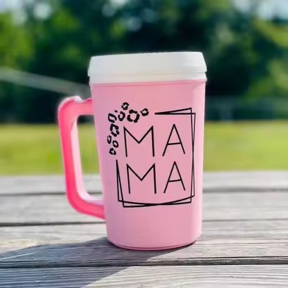 Custom Logo Double Wall Pp Plastic 34oz Solid Color Trucker Mug With Handle Insulated Trendy Large Capacity Drink Mega Tumbler