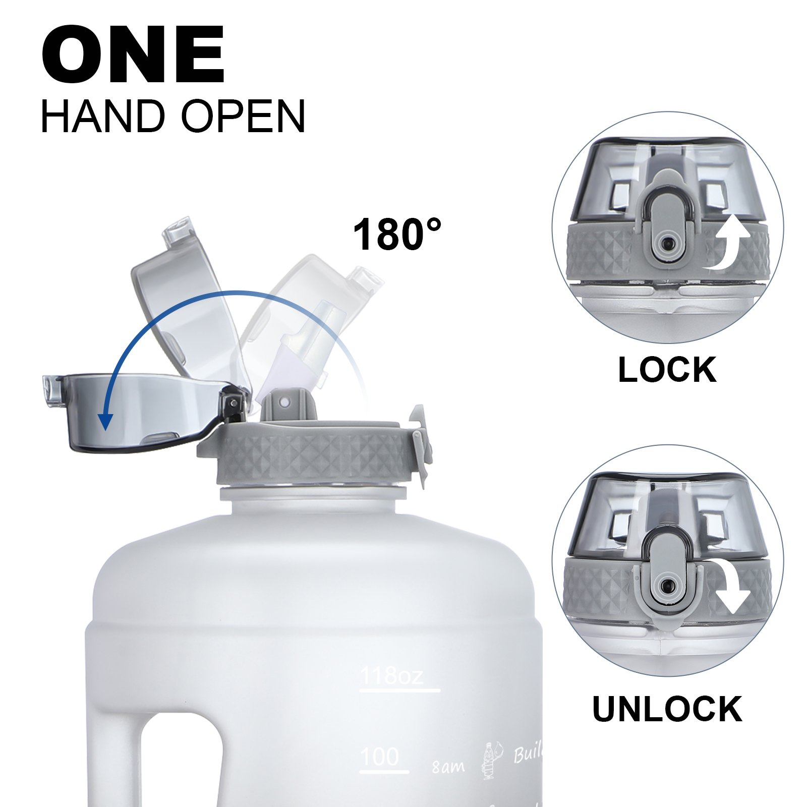 Wholesale 128oz BPA-Free Plastic Drinking Water Bottles With Straw Sports Outdoor Large Water Bottle With Time Maker