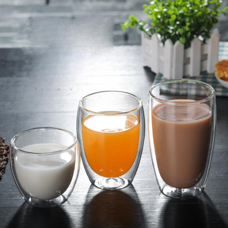 Double Wall Insulated Clear Glass Coffee Cup Thermal Latte Espresso Mug Glassware Gift for Christmas Birthday
