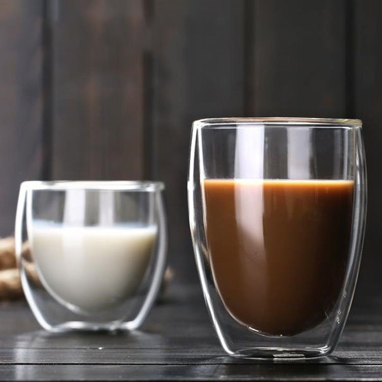 Double Wall Insulated Clear Glass Coffee Cup Thermal Latte Espresso Mug Glassware Gift for Christmas Birthday