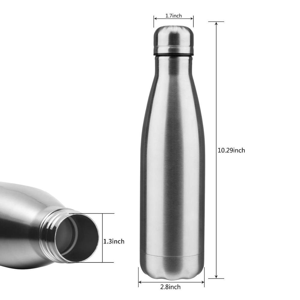 500ml Leakproof Double Wall Vacuum Insulated Water Bottle Thermal Flask Cola Shape Stainless Steel Water Bottle