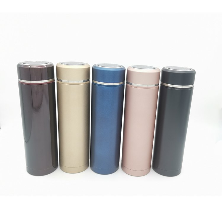 Wholesale customized Thermal mugs vacuum bottle Temperature Display stainless steel Thermos with Led