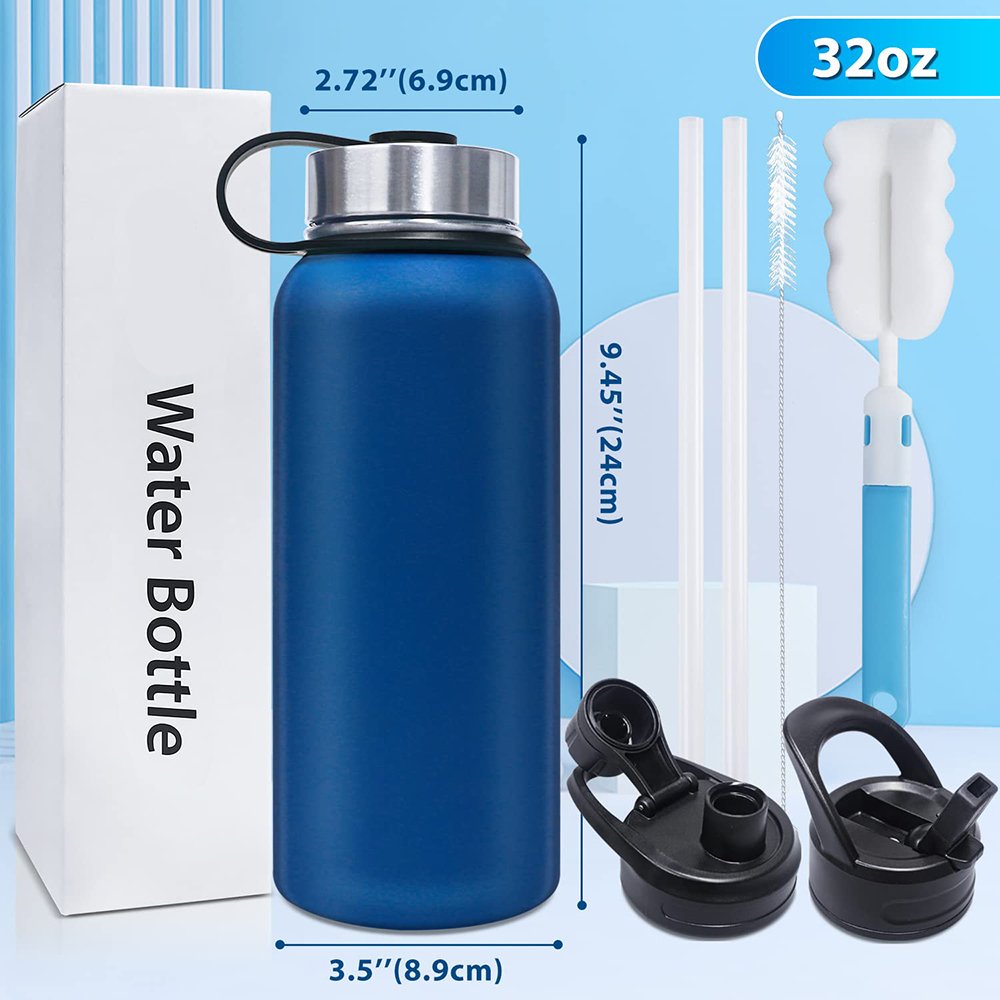 1L 25oz Custom Logo Double Wall Stainless Steel Iron Insulated Water Drink Bottle Sport Thermos Vacuum Insulated Flask