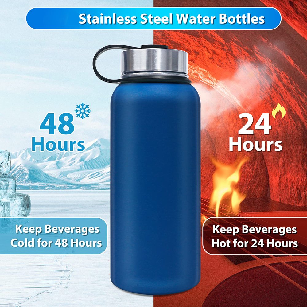 1L 25oz Custom Logo Double Wall Stainless Steel Iron Insulated Water Drink Bottle Sport Thermos Vacuum Insulated Flask