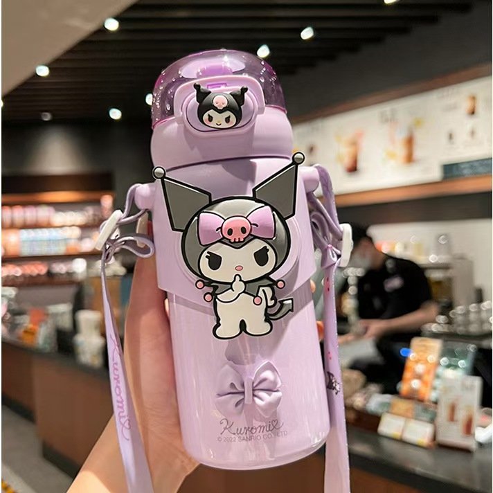 Sanrioed Hello KT Kuromi Cinnamoroll Pachacco Straw Cup Large Capacity Water Bottles for Kid Travel Portable Water Cup