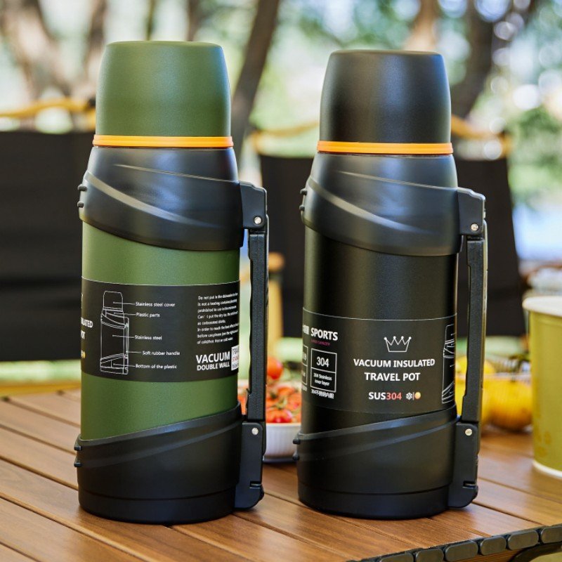 New Arrival 1.3/1.6/2/2.5L Stainless Steel Insulated Water Bottle Double Wall Vacuum Flask Thermos Wide Mouth With Straw Lid