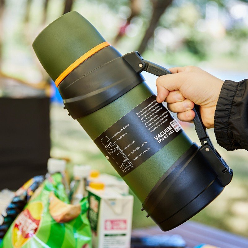 New Arrival 1.3/1.6/2/2.5L Stainless Steel Insulated Water Bottle Double Wall Vacuum Flask Thermos Wide Mouth With Straw Lid