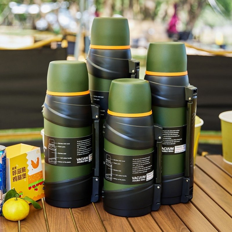 New Arrival 1.3/1.6/2/2.5L Stainless Steel Insulated Water Bottle Double Wall Vacuum Flask Thermos Wide Mouth With Straw Lid
