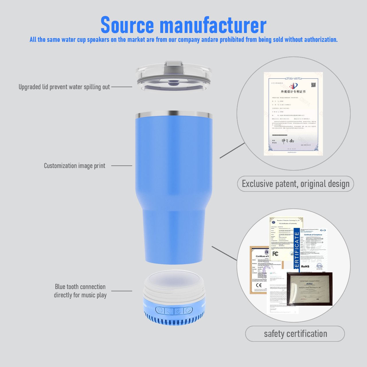 Speaker Flask Bottle Set Thermos China Wholesale Thermal Stainless Steel Thermoses Gift Technology Insulated Water Vacuum Flasks