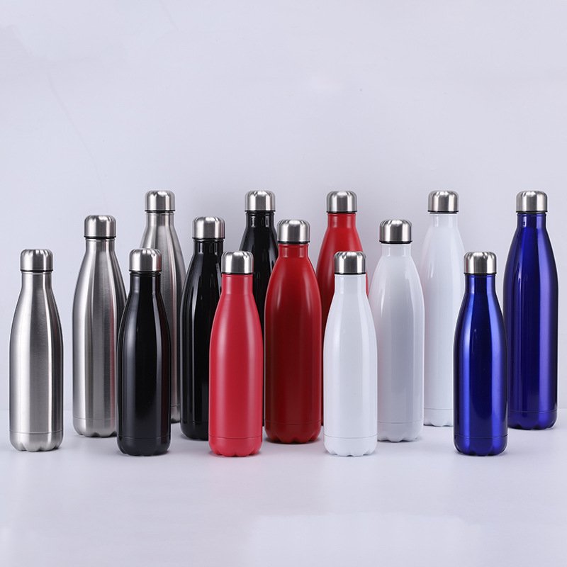 Custom Logo Cola Double Wall Thermo Mug Rubber Painted Soft Touch Surface Vacuum Stainless Steel Water Bottles