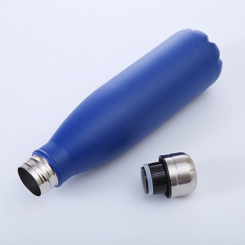 Custom Logo Cola Double Wall Thermo Mug Rubber Painted Soft Touch Surface Vacuum Stainless Steel Water Bottles