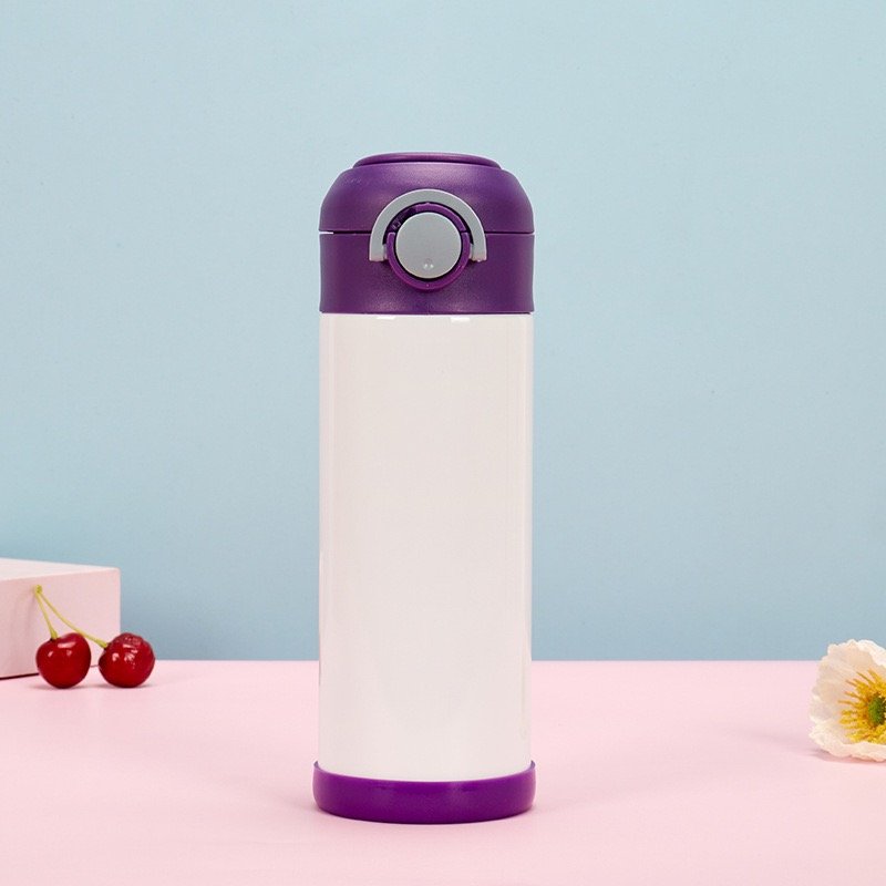 kids Bouncing cup 12oz Sublimation Double Wall Stainless Steel Water Bottles For Kids School With Lid And Straw