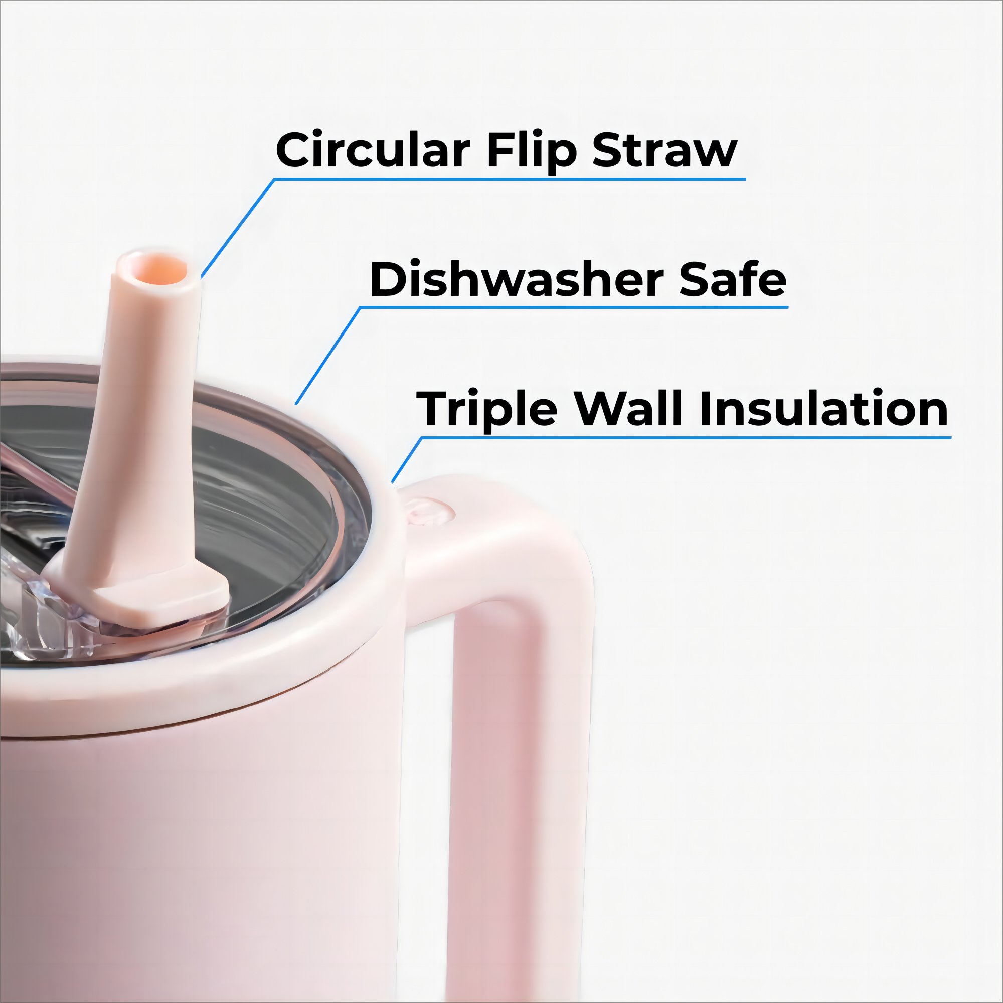 2024 Hot Sales 40oz Reusable Coffee Cup Insulated Stainless Steel Travel Mug Tumbler with Handle and Straw