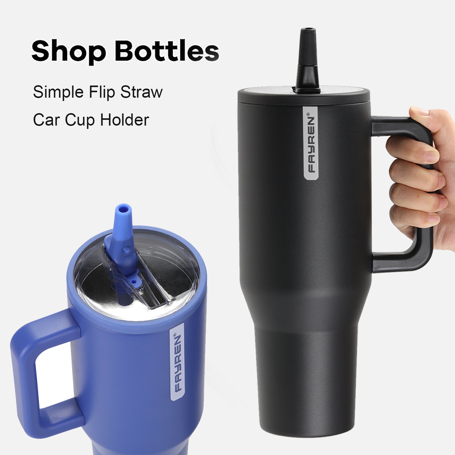 2024 Hot Sales 40oz Reusable Coffee Cup Insulated Stainless Steel Travel Mug Tumbler with Handle and Straw