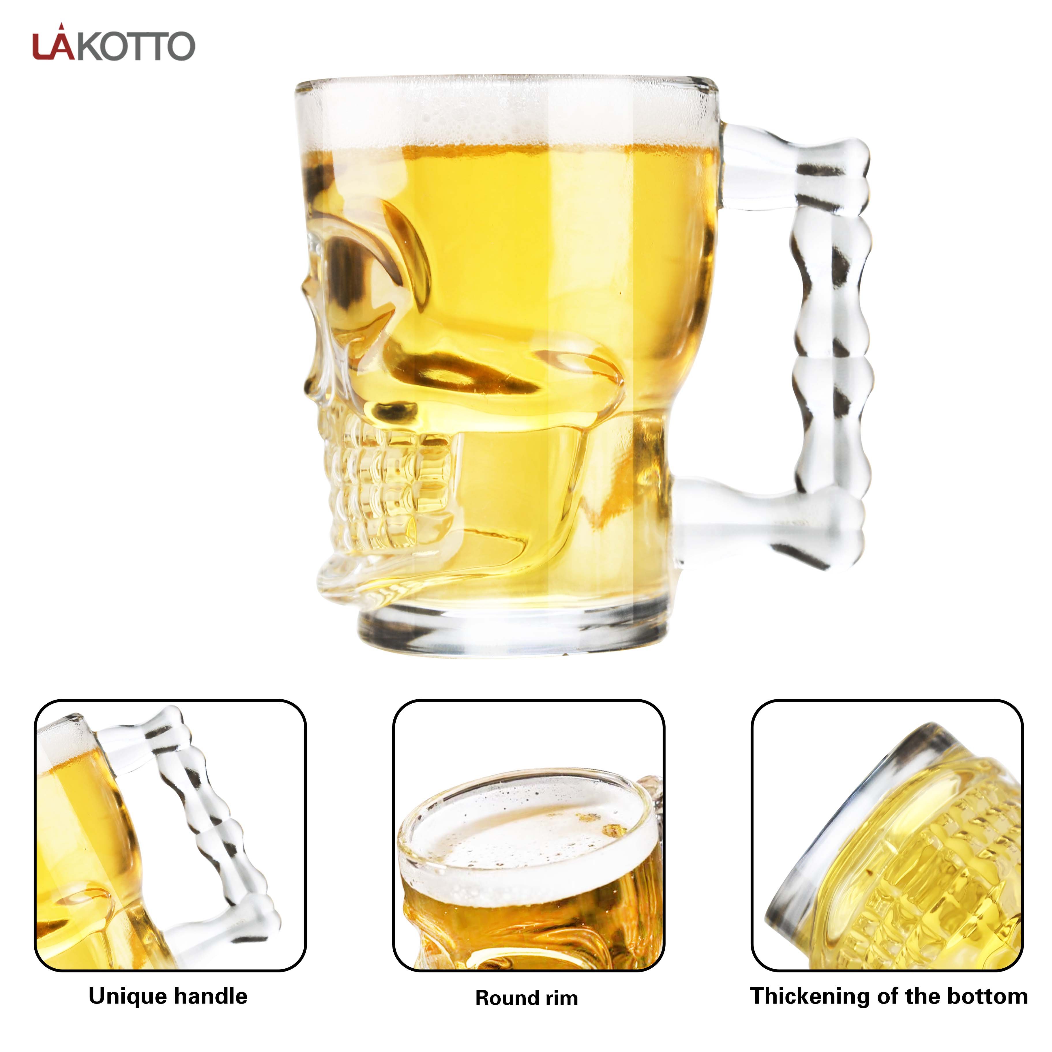 Pirate skull Partner Mug manufacture Bar glasses 535ml beer glass cup skull beer glass beer mug wholesale clear mugs