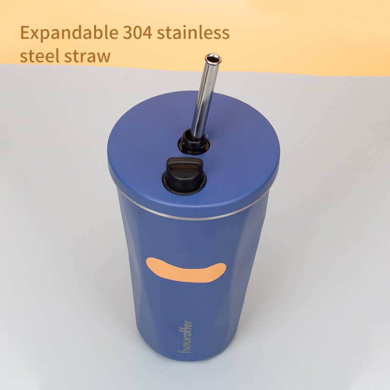 houroffer stainless steel coffee mug stainless steel water bottle with Straw Lid Design with clasp coffee mug free sample