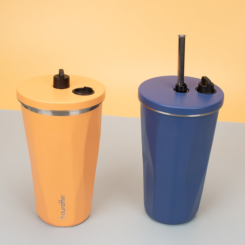 houroffer stainless steel coffee mug stainless steel water bottle with Straw Lid Design with clasp coffee mug free sample