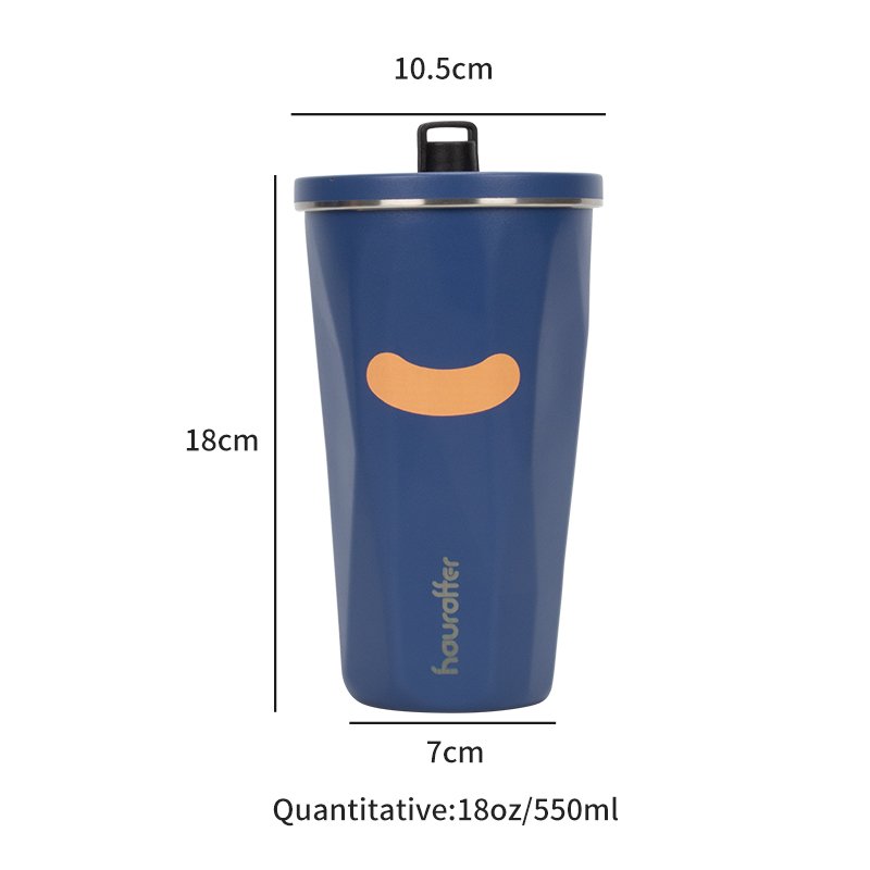 houroffer stainless steel coffee mug stainless steel water bottle with Straw Lid Design with clasp coffee mug free sample