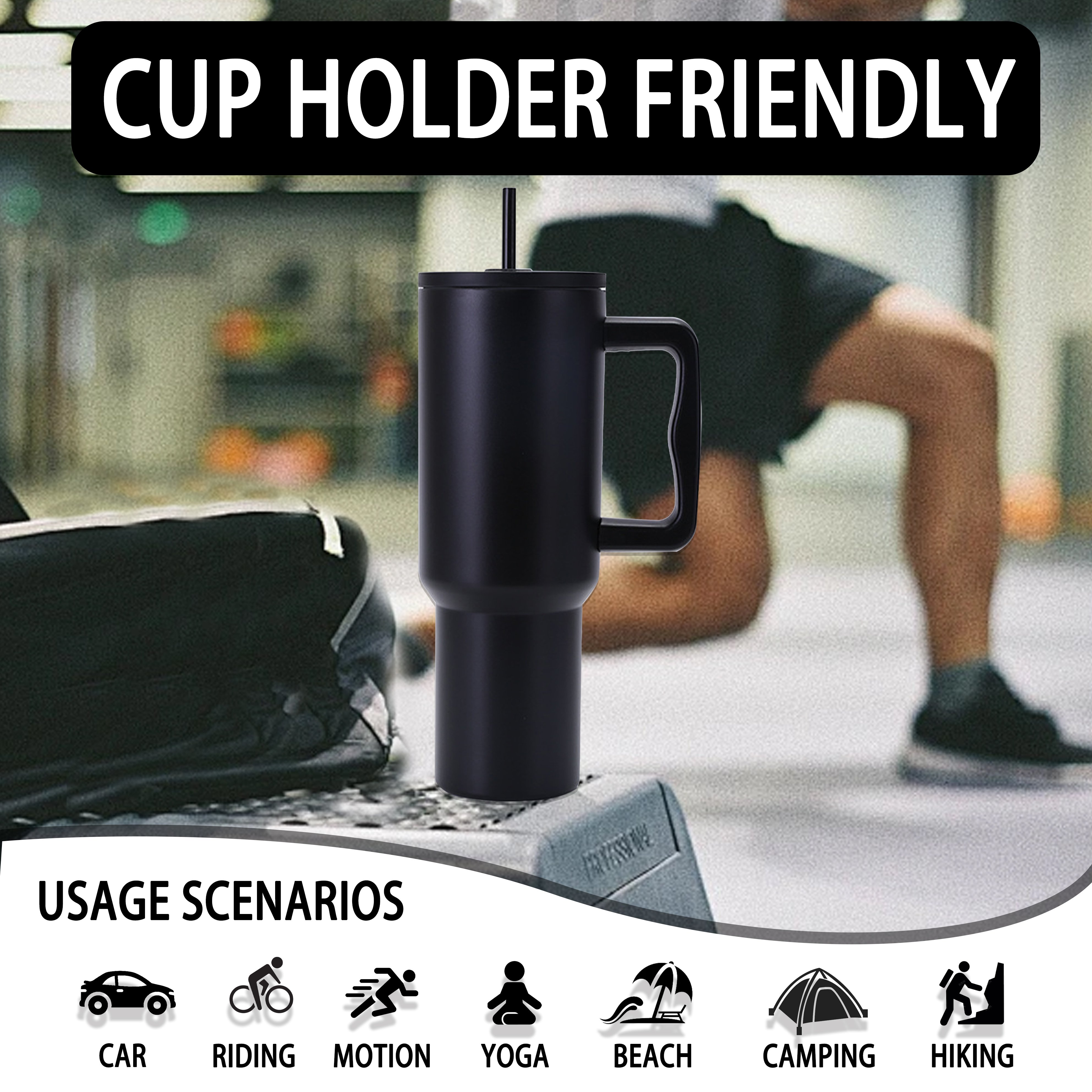 Custom Logo 40oz H3.0 Leak proof Stainless Travel Vacuum Insulated Metal Coffee Mug 40 oz Tumbler With Handle and Straw