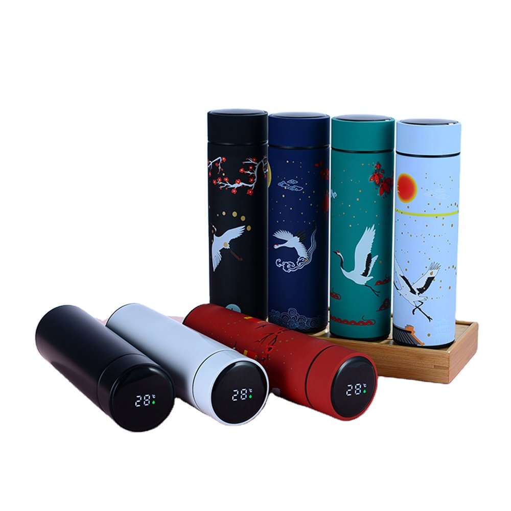 Stainless Steel 316 Double Wall Vacuum Cup Intelligent Water Bottle LED Digital Temperature Display Smart Chinese Style Thermos