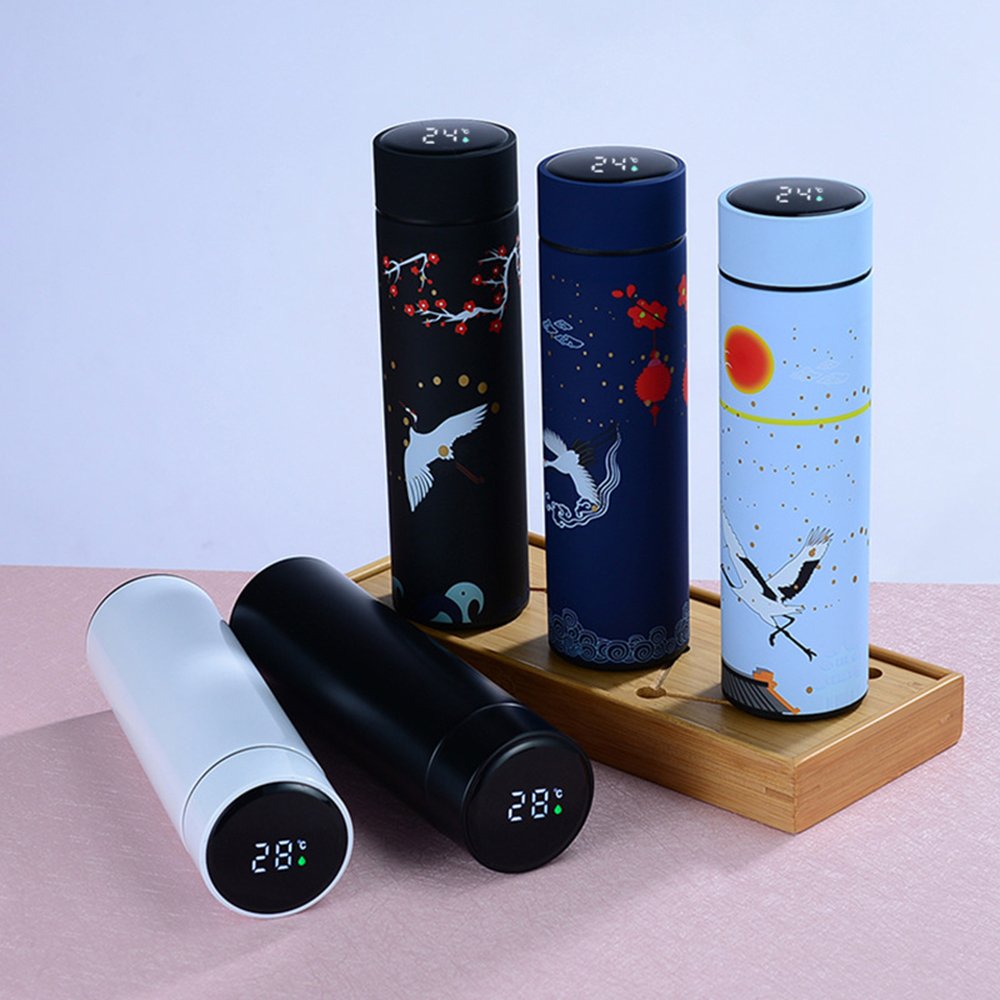 Stainless Steel 316 Double Wall Vacuum Cup Intelligent Water Bottle LED Digital Temperature Display Smart Chinese Style Thermos