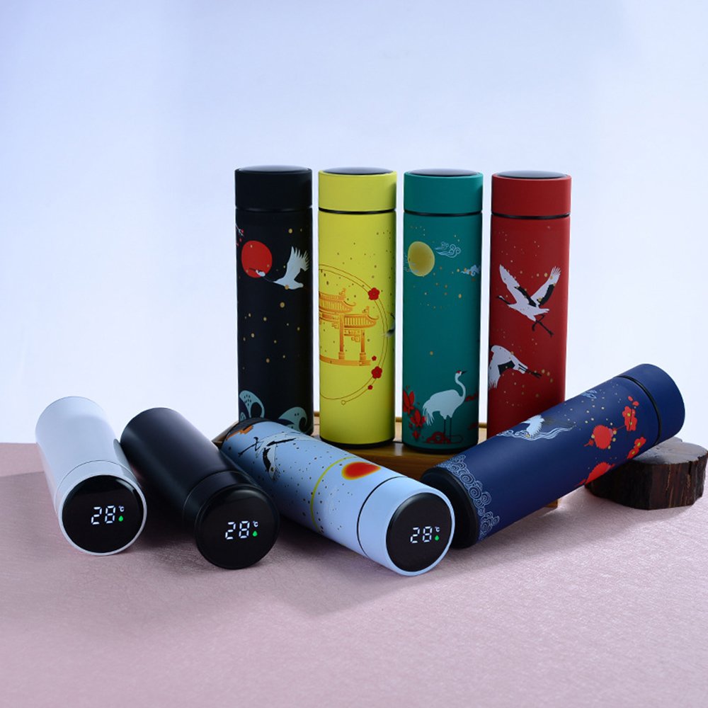 Stainless Steel 316 Double Wall Vacuum Cup Intelligent Water Bottle LED Digital Temperature Display Smart Chinese Style Thermos
