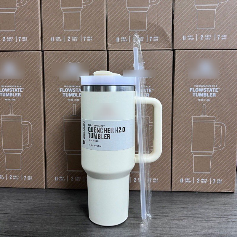 Modern Brand 40oz Stainless Steel Travel Tumbler 30 oz H2.0 Hot Thermal Water Cup Sports Logo Office School Vacuum Flasks Back
