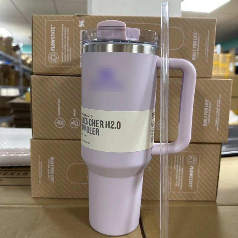 Modern Brand 40oz Stainless Steel Travel Tumbler 30 oz H2.0 Hot Thermal Water Cup Sports Logo Office School Vacuum Flasks Back
