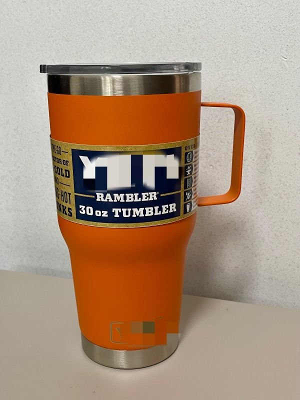 Yety Original 30 Ounces Stainless Steel Tumbler with Handle Custom Powder Coated 30oz Yetytumbler Cup Thermos with Logo Design