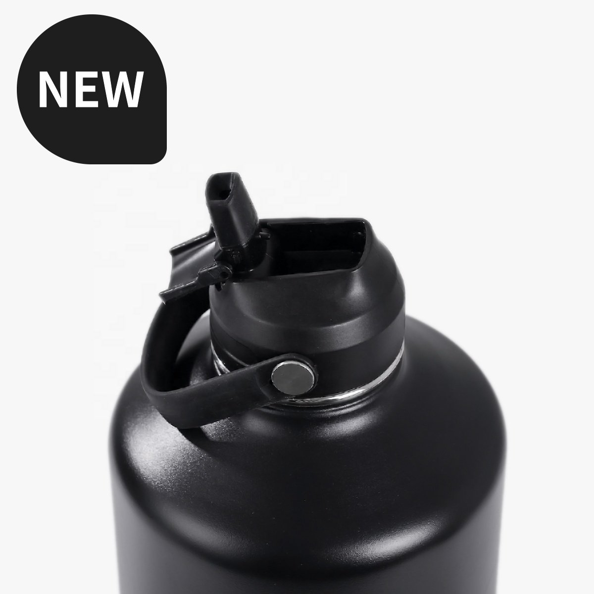 Triple insulated double vacuum jar with straw lid water bottle stainless steel drink water bottles