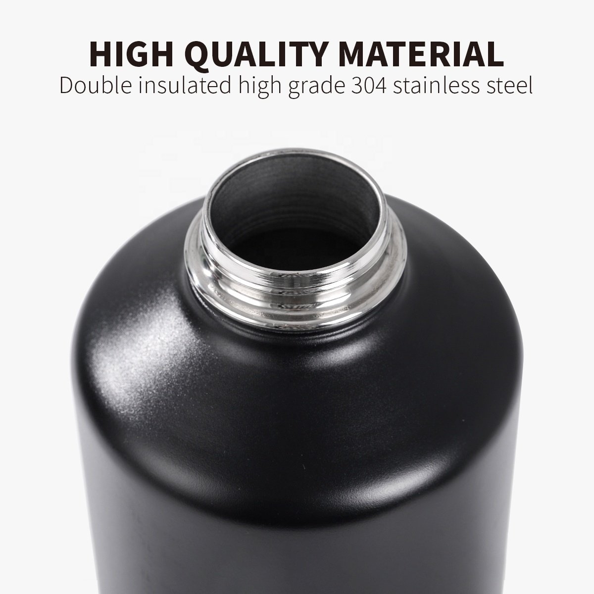 Triple insulated double vacuum jar with straw lid water bottle stainless steel drink water bottles