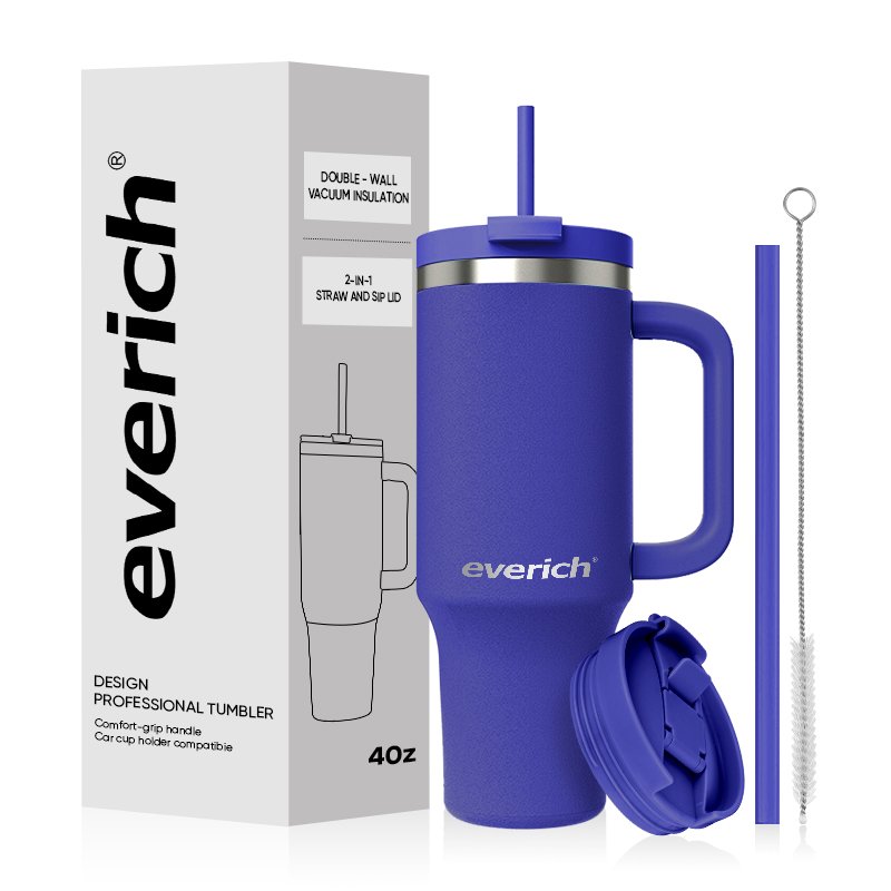 40oz Insulated Tumbler with Handle and Straw 3 in 1 Sip-All-Way MagSlider Lid Double Walled Stainless Steel BPA Free Coffee Mug