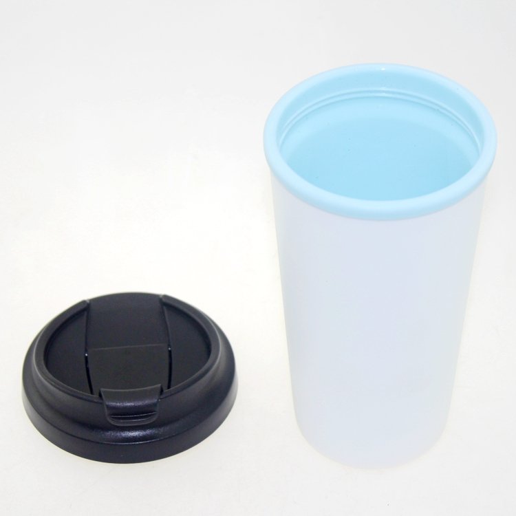 Eco-Friendly Feature Material double walled plastic coffee mugs travel mug with replaceable the lid