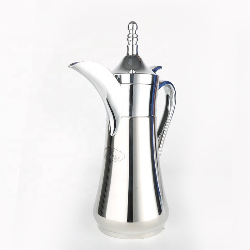 ARABIC STYLE Silver GOLDEN COLOR SUS304 DOUBLE WALL STAINLESS STEEL INSULATED 500ML VACUUM FLASK DALLAH POT