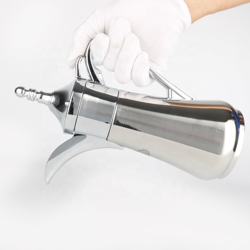 ARABIC STYLE Silver GOLDEN COLOR SUS304 DOUBLE WALL STAINLESS STEEL INSULATED 500ML VACUUM FLASK DALLAH POT
