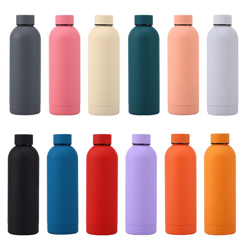 Low MOQ Factory Customized Vacuum Insulated Thermal Drink Bottle Black Double Wall Stainless Steel Water Bottle With Custom Logo