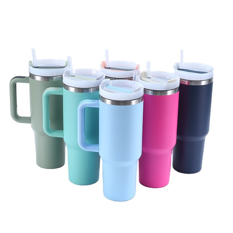 New reusable ODM OEM 40oz tumbler cup with handle and straw tumbler wholesale bulk custom logo travel mug outdoor minimalist