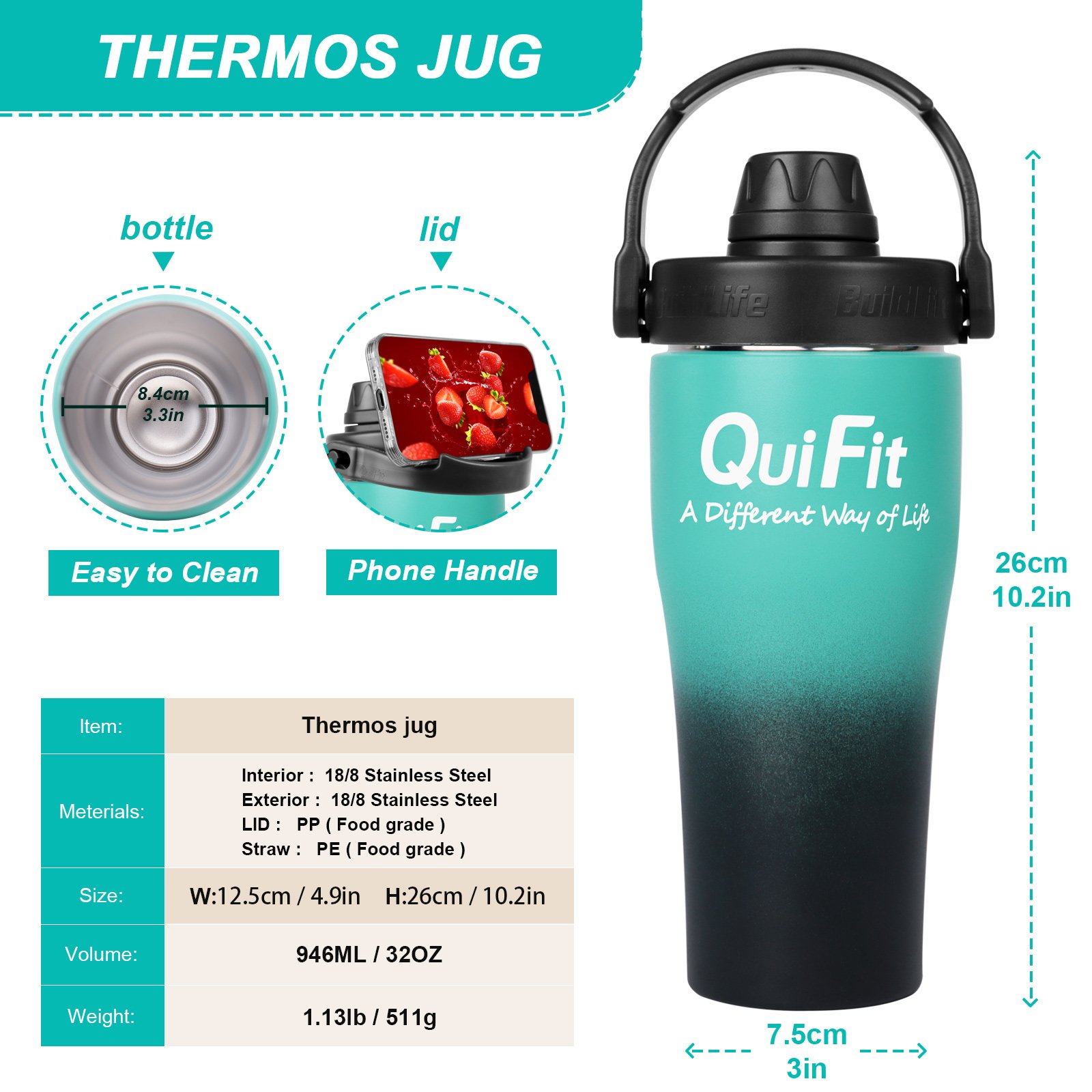 Custom 1oz 32 oz Colorful Double Wall Vacuum Flask outdoor Gym Sports Insulated Stainless Steel Water Bottles With Straw