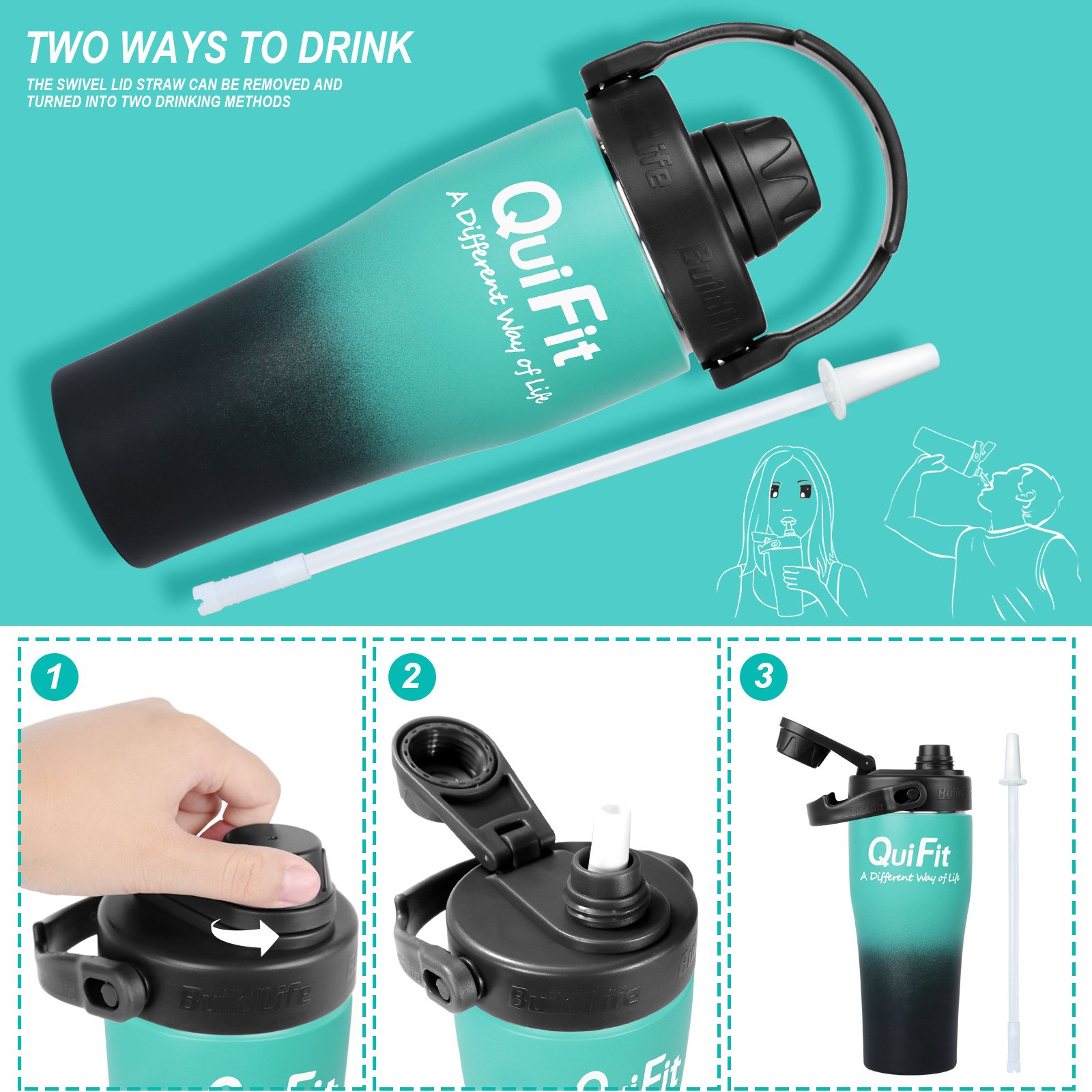 Custom 1oz 32 oz Colorful Double Wall Vacuum Flask outdoor Gym Sports Insulated Stainless Steel Water Bottles With Straw