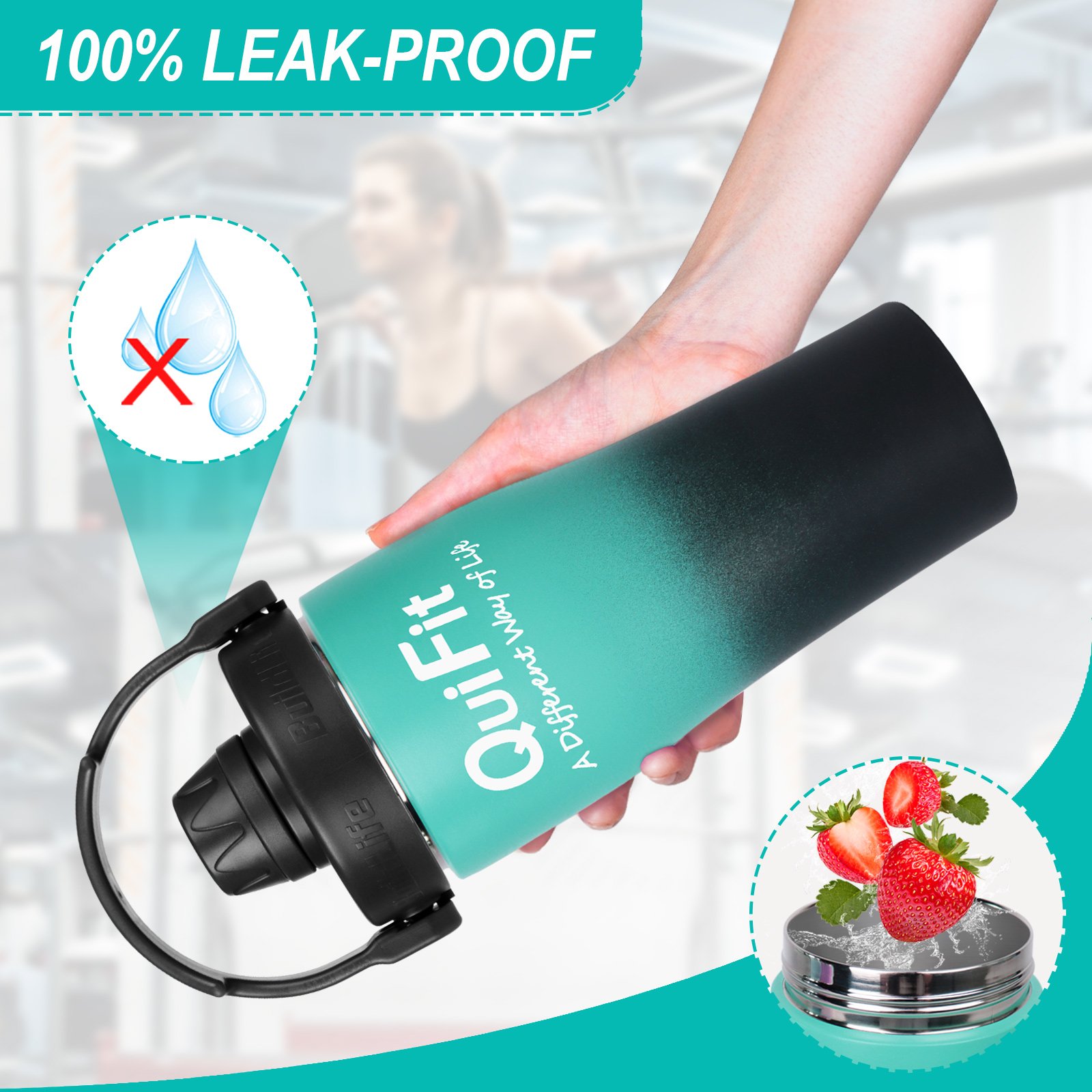 Custom 1oz 32 oz Colorful Double Wall Vacuum Flask outdoor Gym Sports Insulated Stainless Steel Water Bottles With Straw