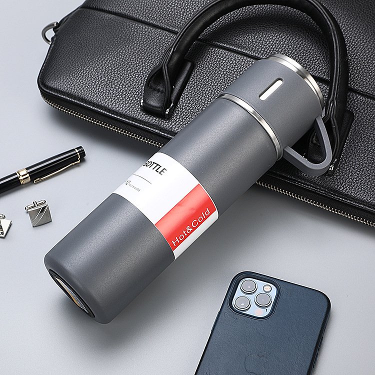 Double Wall Insulated Corporate Business Stainless Steel Vacuum Flask Thermos Mug Gift Set