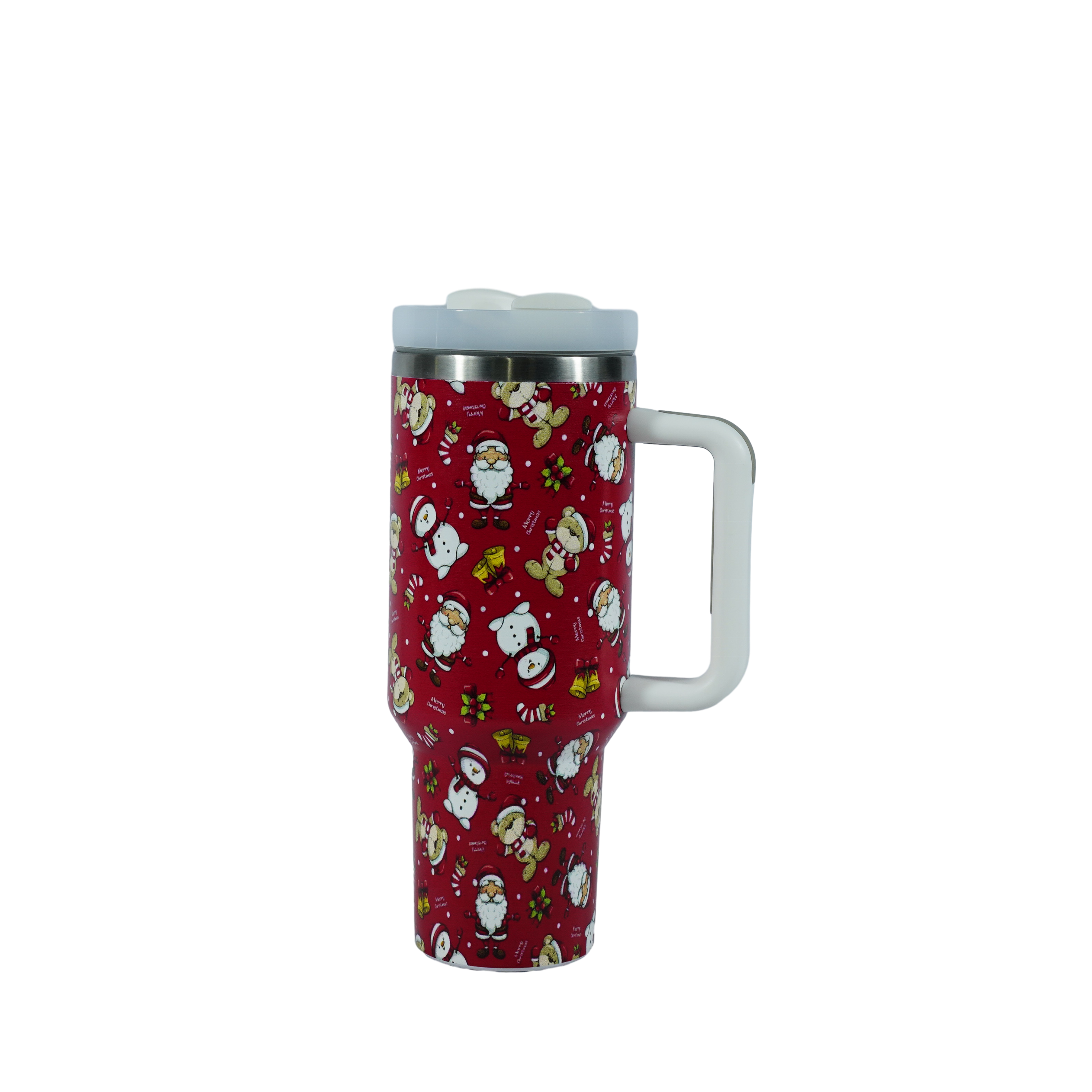 New Christmas tumbler 40oz with handle and straw stainless steel vacuum insulated coffee beer mug tumblers